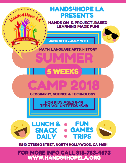 Hands4Hope LA 5wk Summer Camp 2018 Flyer (1)