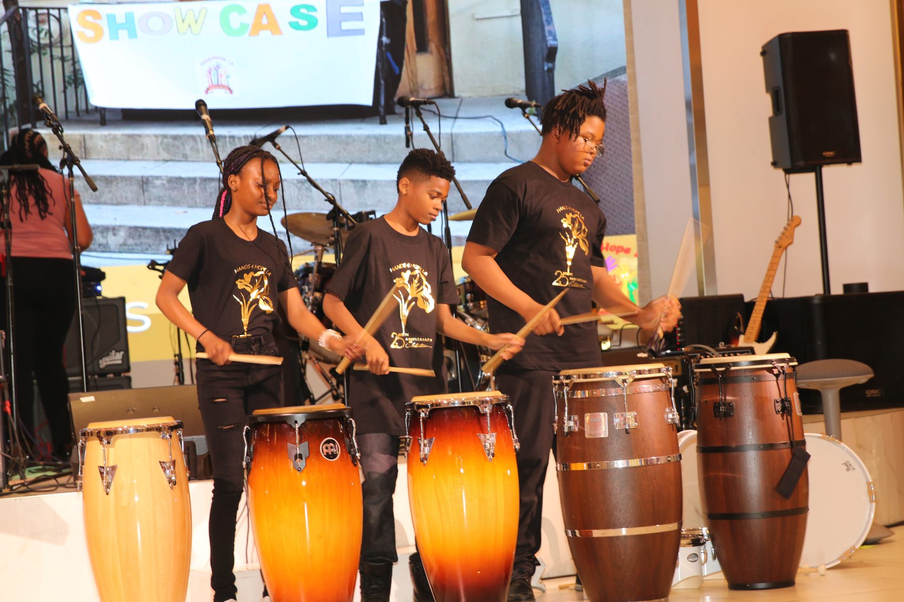 Hands4Hope LA students on congas at the showcase
