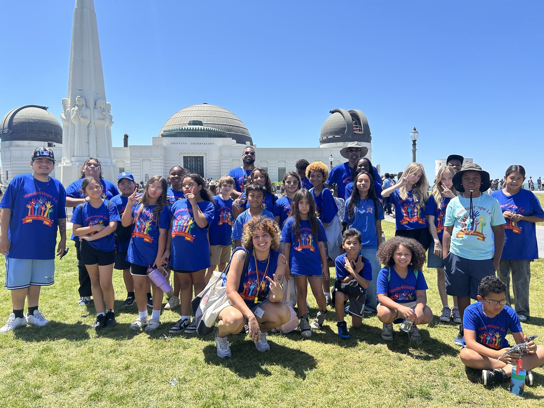 Hands4Hope LA campers at Griffith Observatory